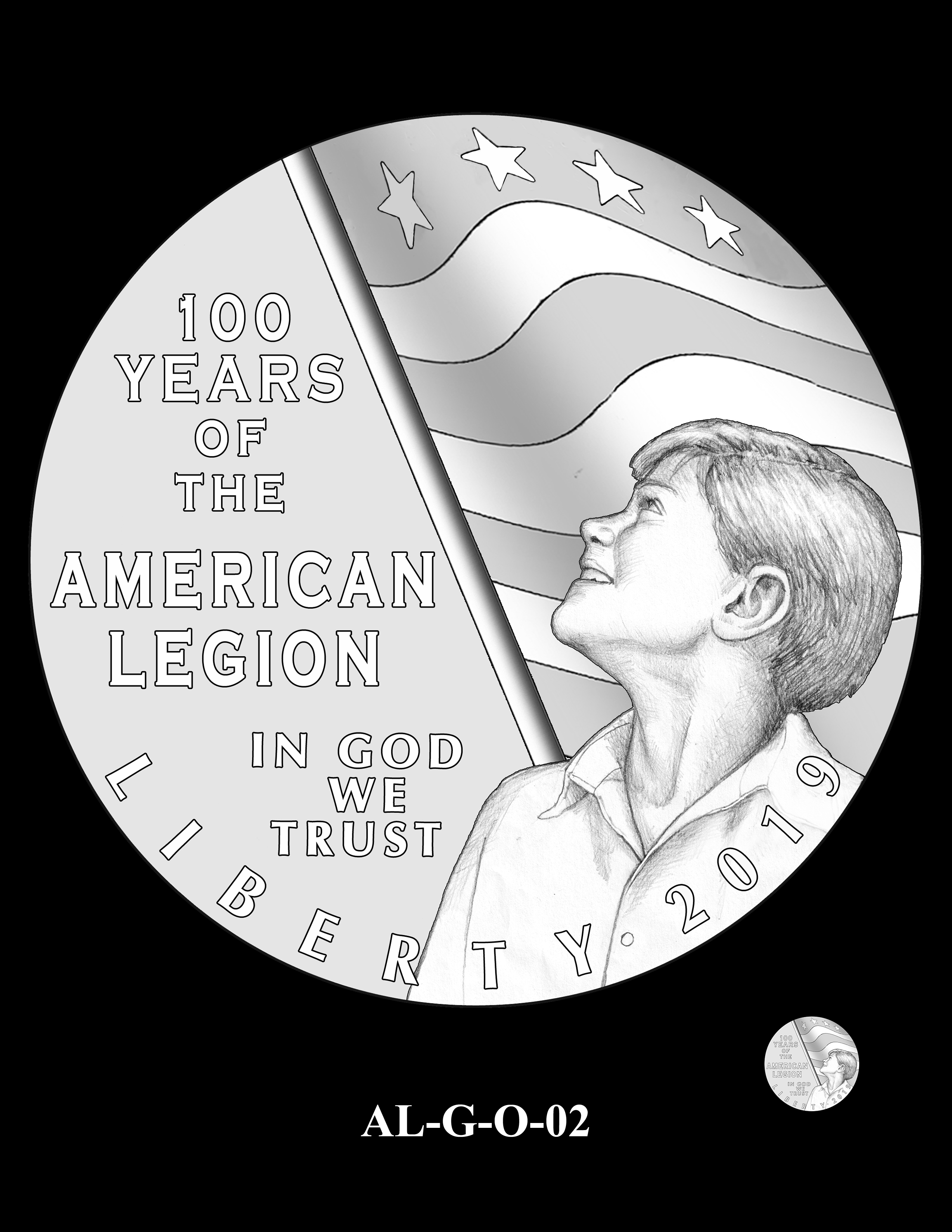AL-G-O-02 -- 2019 American Legion 100th Anniversary Commemorative Coin Program - Gold Obverse