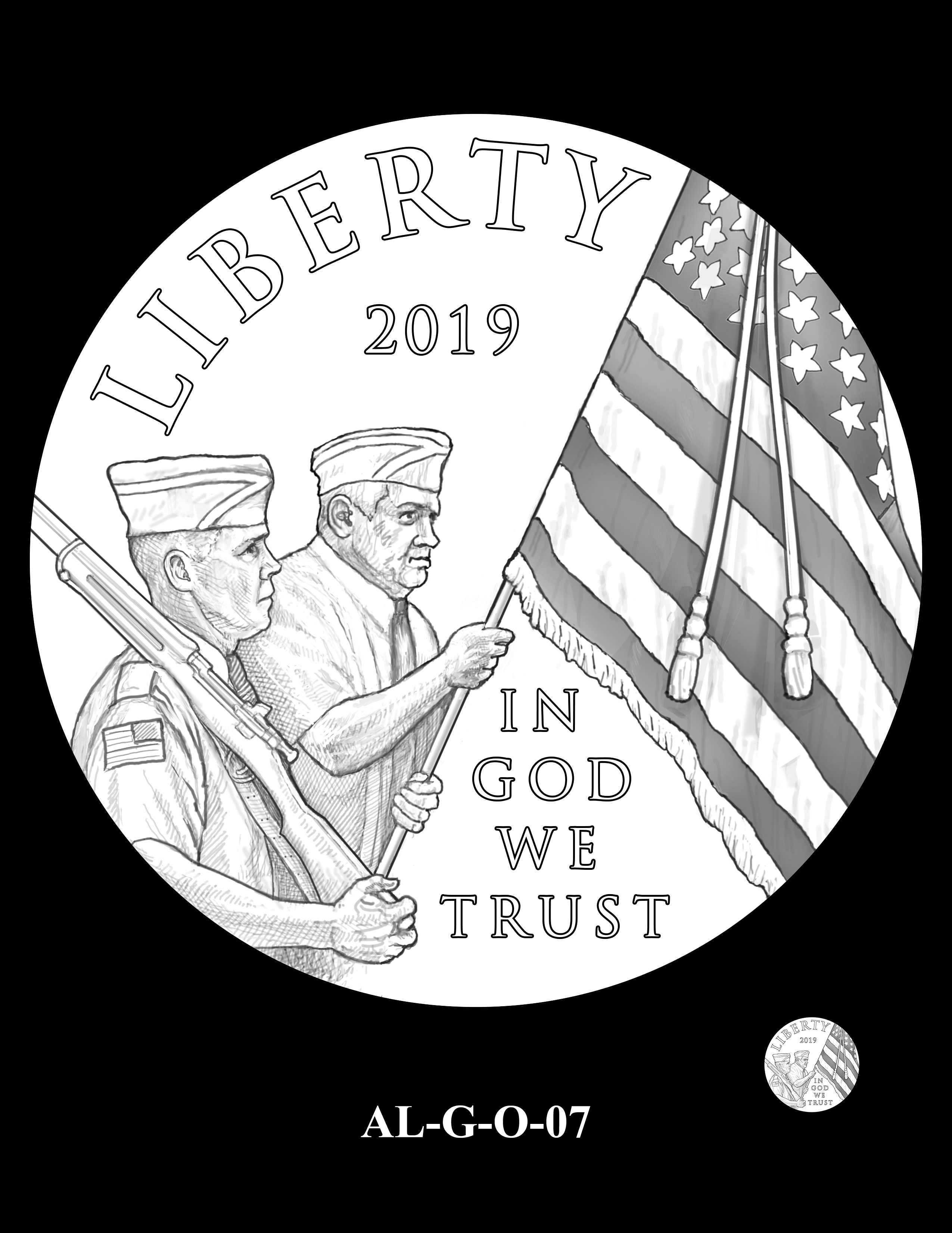AL-G-O-07 -- 2019 American Legion 100th Anniversary Commemorative Coin Program - Gold Obverse