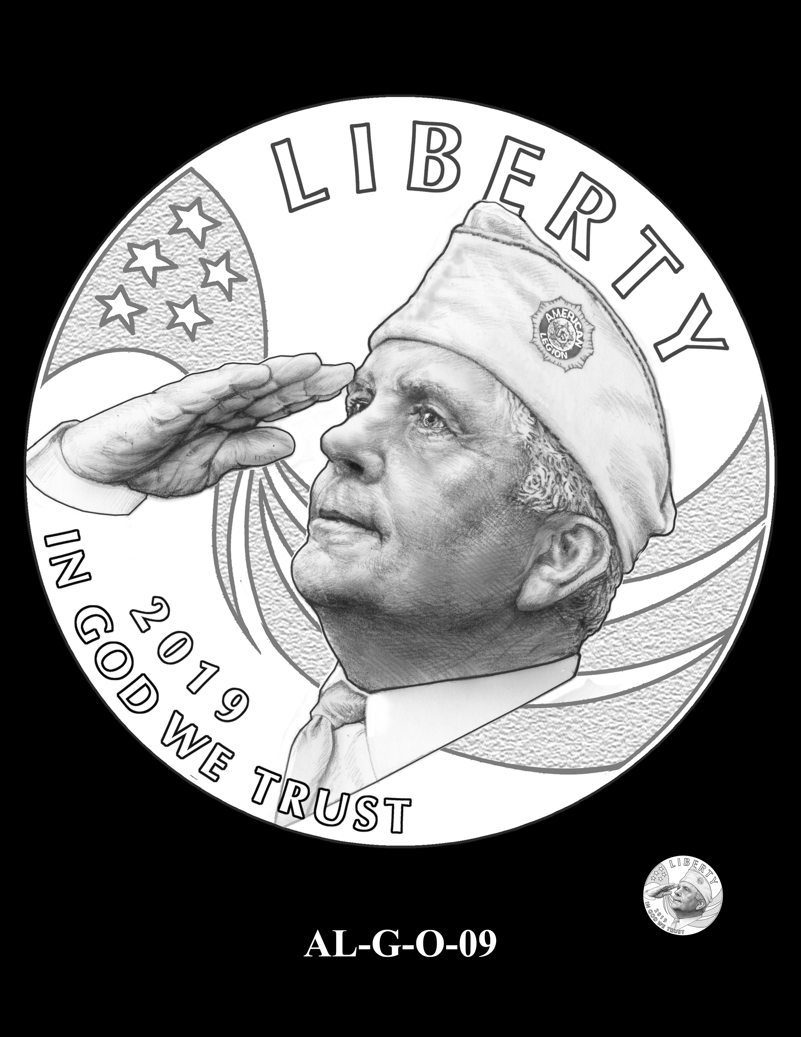 AL-G-O-09 -- 2019 American Legion 100th Anniversary Commemorative Coin Program - Gold Obverse