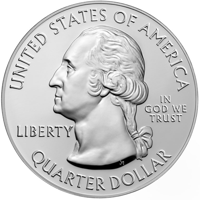 2020 America the Beautiful Quarters Five Ounce Silver Bullion Coin Obverse