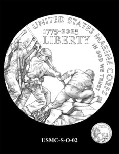 Marine Corps 250th Commemorative Silver Coin | CCAC Images | U.S. Mint