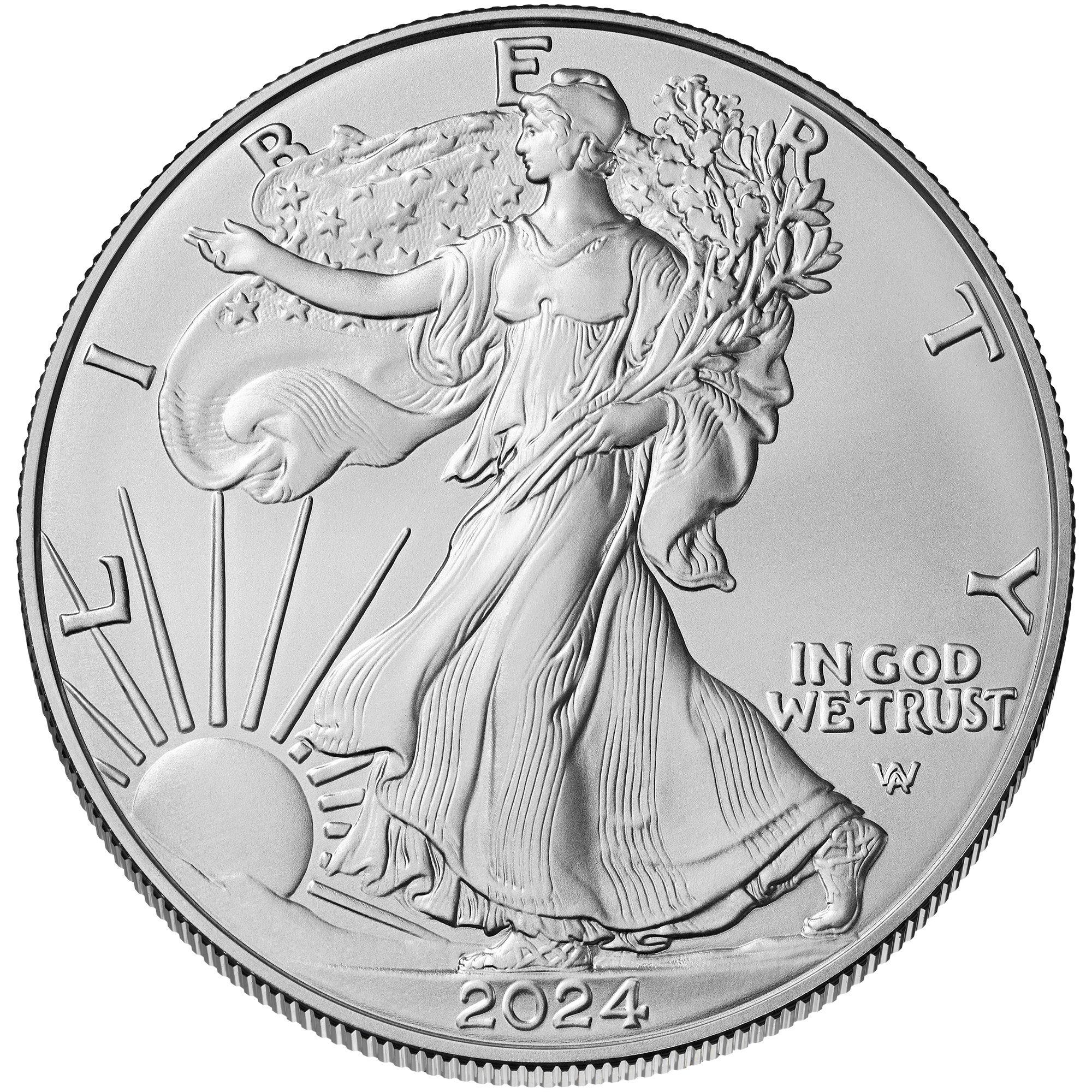2024 American Eagle Silver One Ounce Uncirculated Coin Obverse