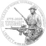 2024 U.S. Marine Corps 250th Anniversary Commemorative Clad Line Art Obverse