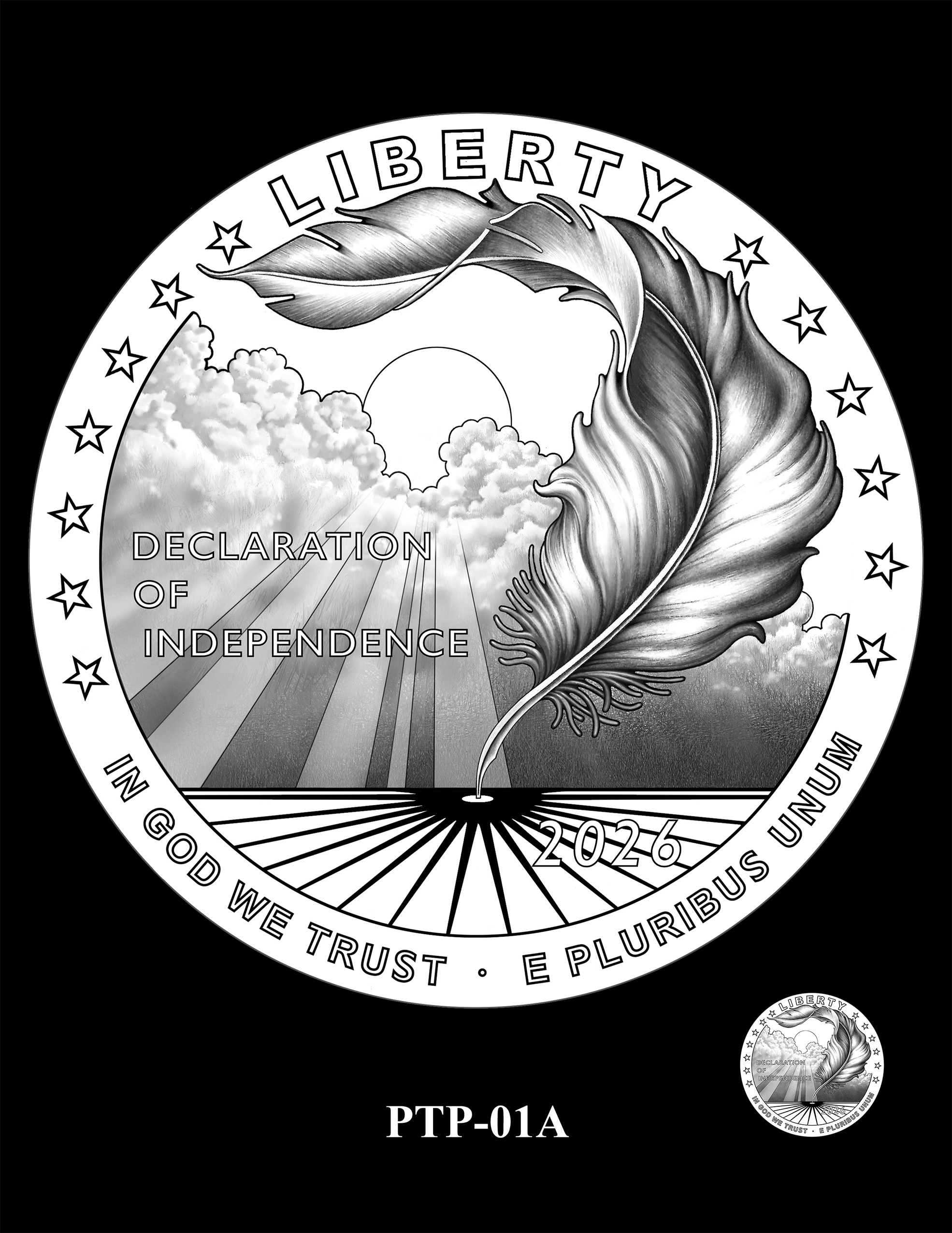 PTP-01A -- 2026 Platinum Proof Coin - Declaration of Independence