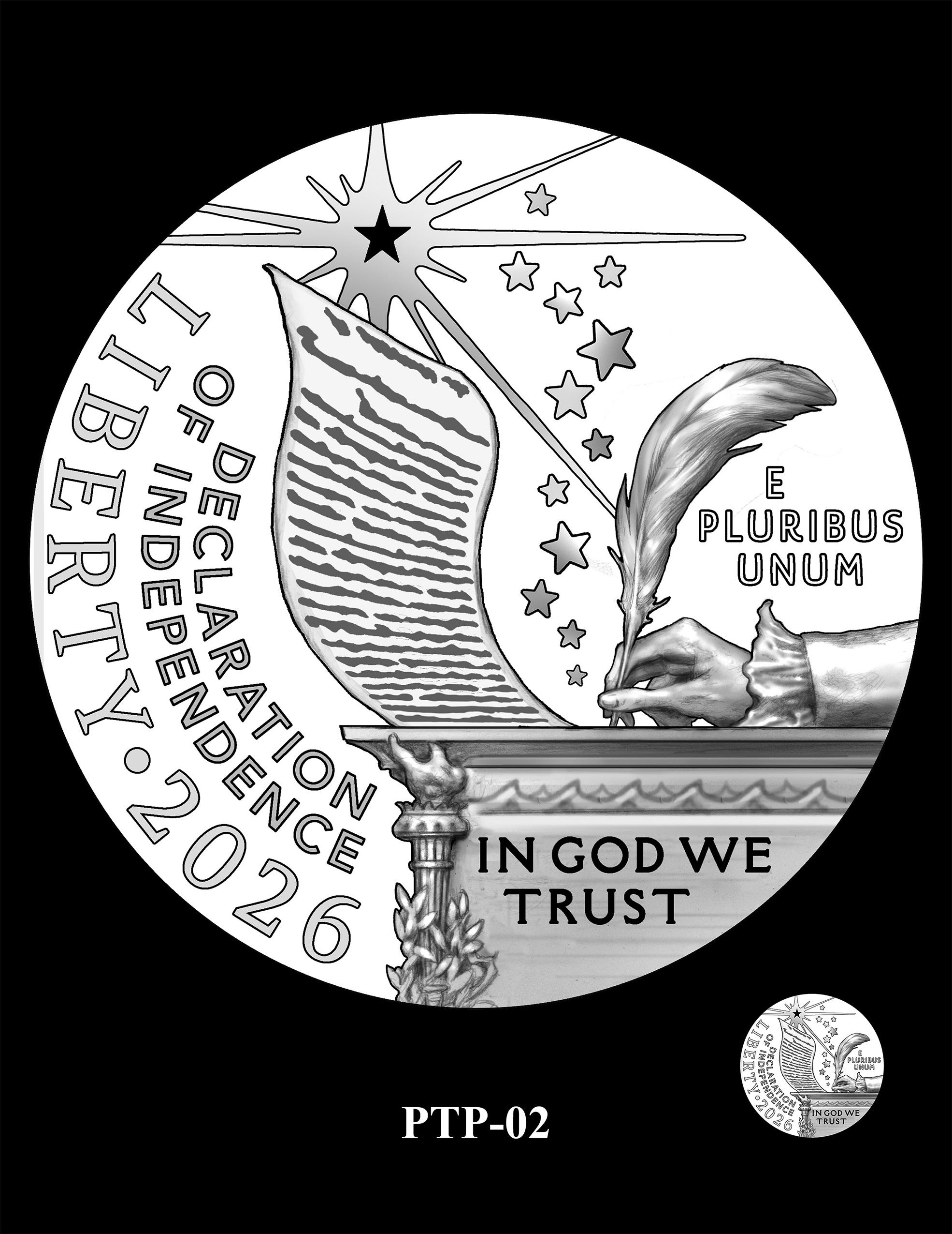 PTP-02 -- 2026 Platinum Proof Coin - Declaration of Independence