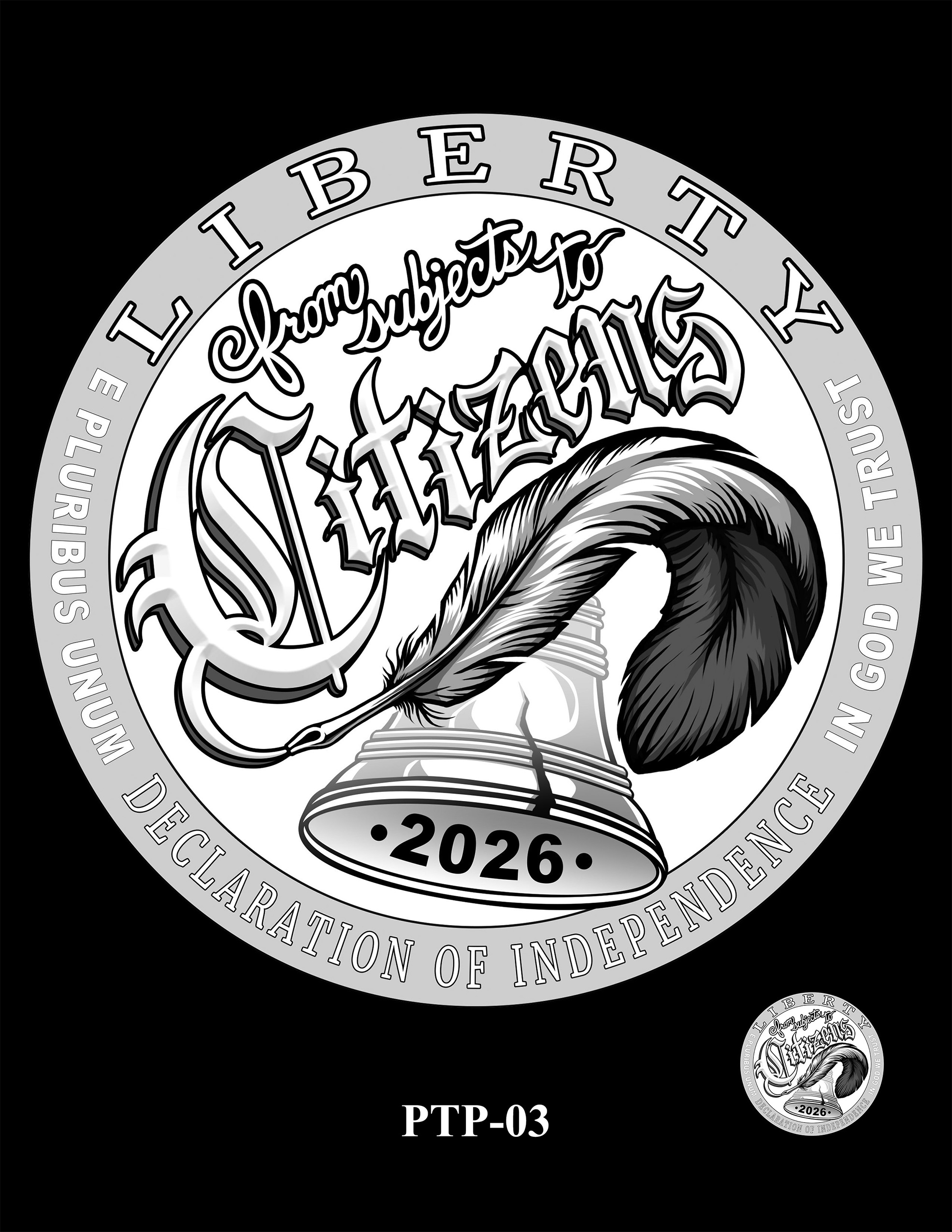 PTP-03 -- 2026 Platinum Proof Coin - Declaration of Independence