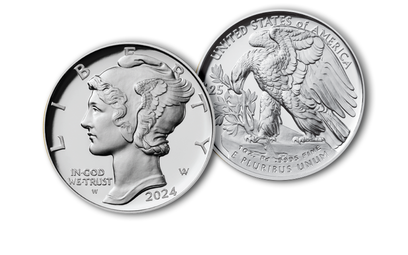 2024 American Eagle Palladium Proof Coin obverse and reverse