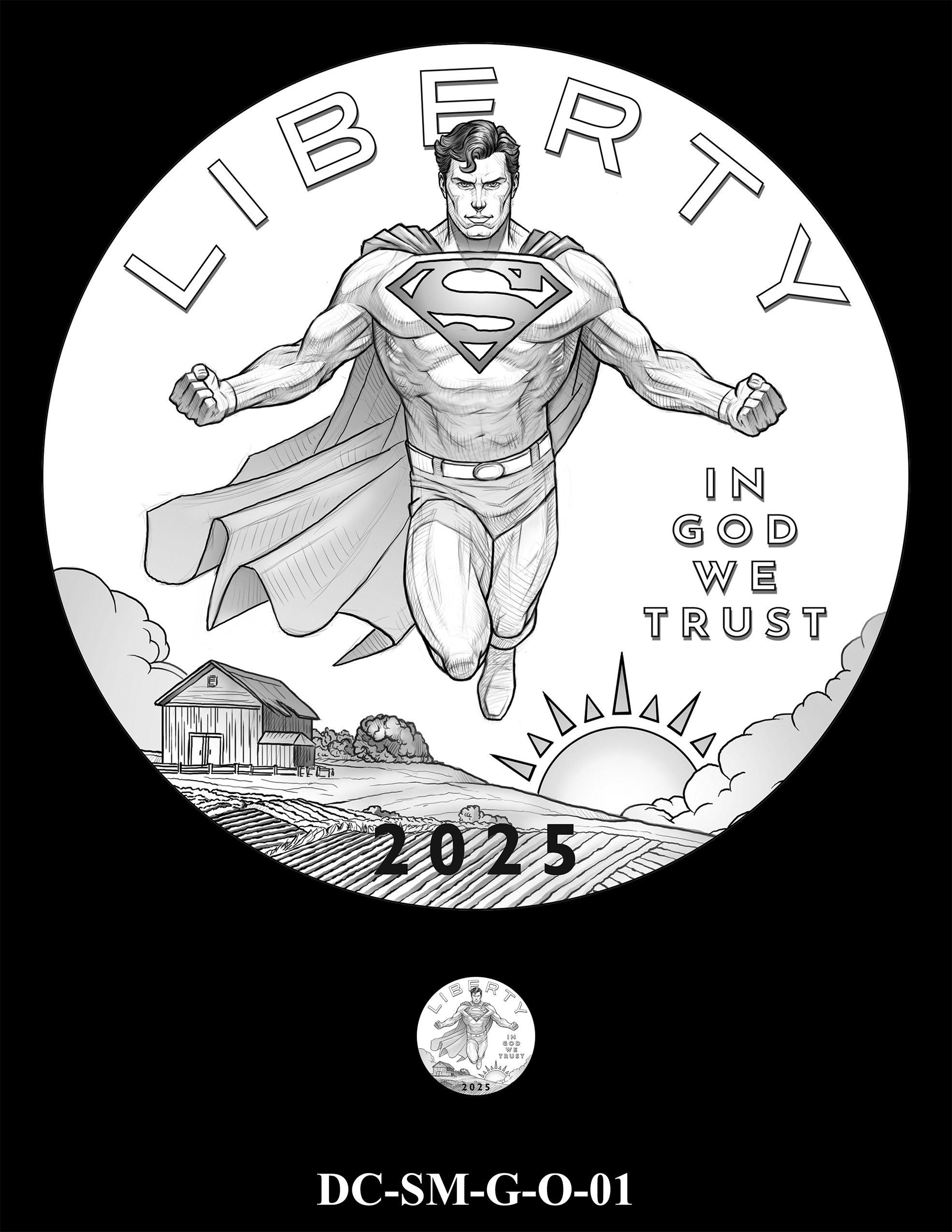 DC-SM-G-O-01 -- Comic Art Coin and Medal - Superman