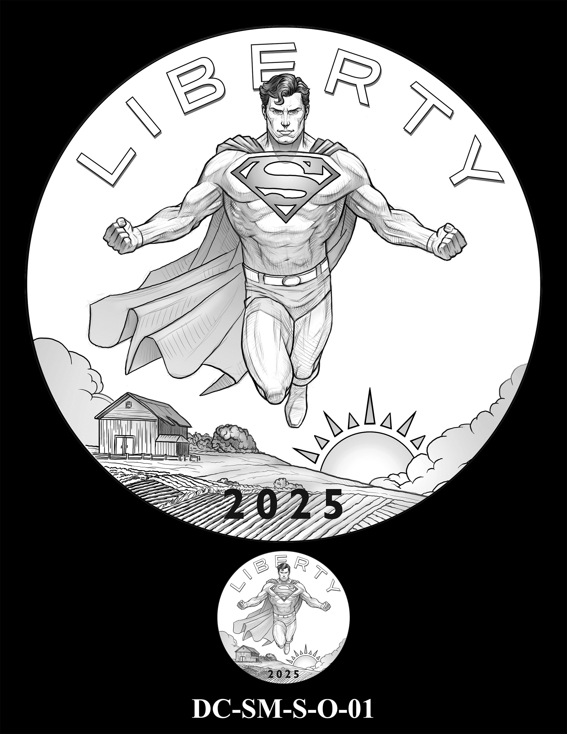 DC-SM-S-O-01 -- Comic Art Coin and Medal - Superman