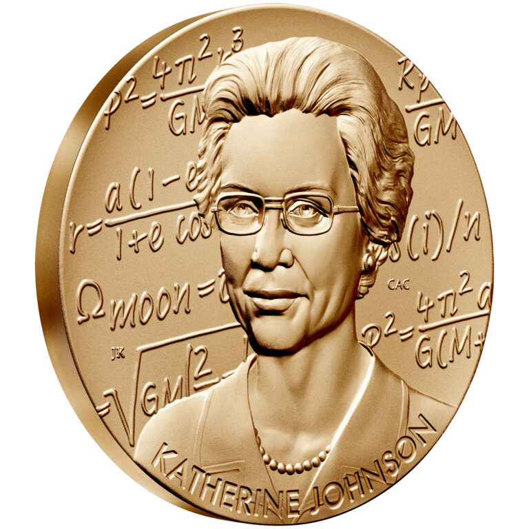 Katherine Johnson Bronze Medal Three Inch Obverse Angle