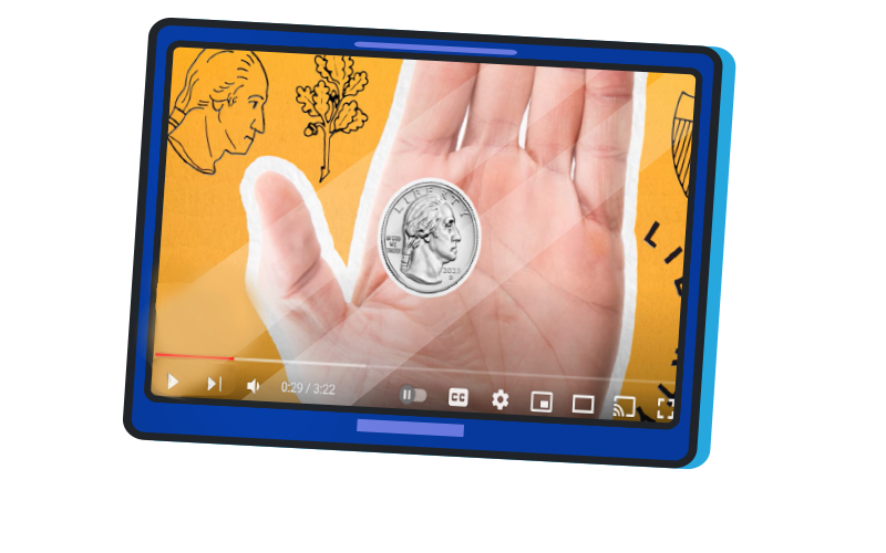 Pictures on Our Coins video screenshot in cartoon tablet